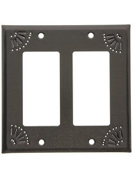 Pierced Country Tin Double GFI Cover Plate in Country Tin.